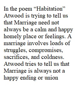 Class Discussion of Margaret Atwood, "Habitation" & Gregory Corso, "Marriage"